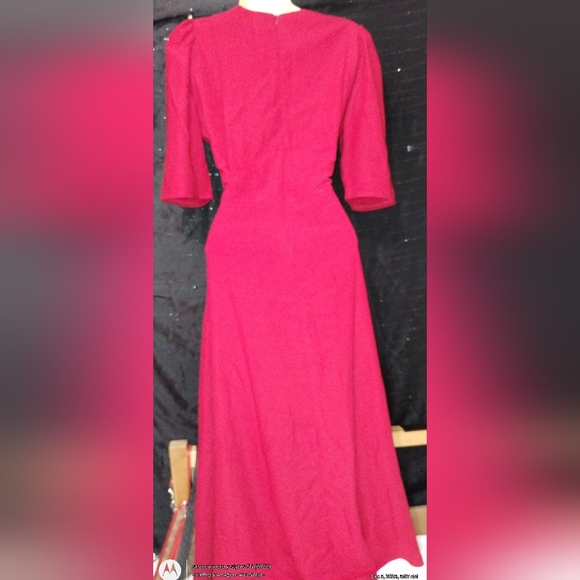 NWT! Red Holiday Fit & Flare Long Dress. - Picture 3 of 7